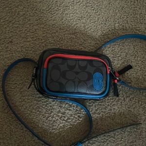 Coach Bag| Mini Edge Double In Crossblock Signature Canvas With Coach Patch